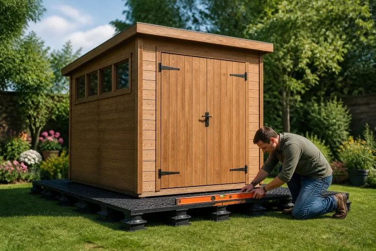 Installation dun abri de jardin moderne