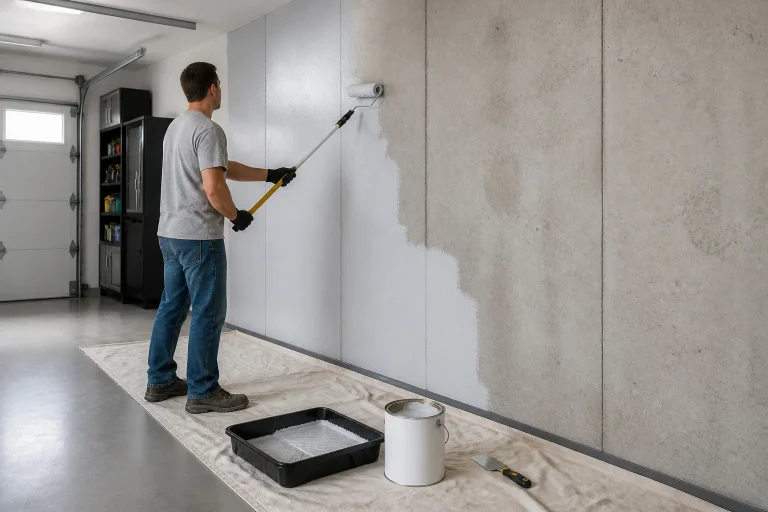 Preparation dun mur de garage pour la peinture