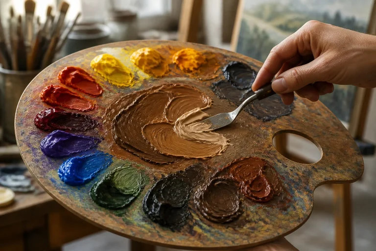 Lart du melange de couleurs pour creer le brun