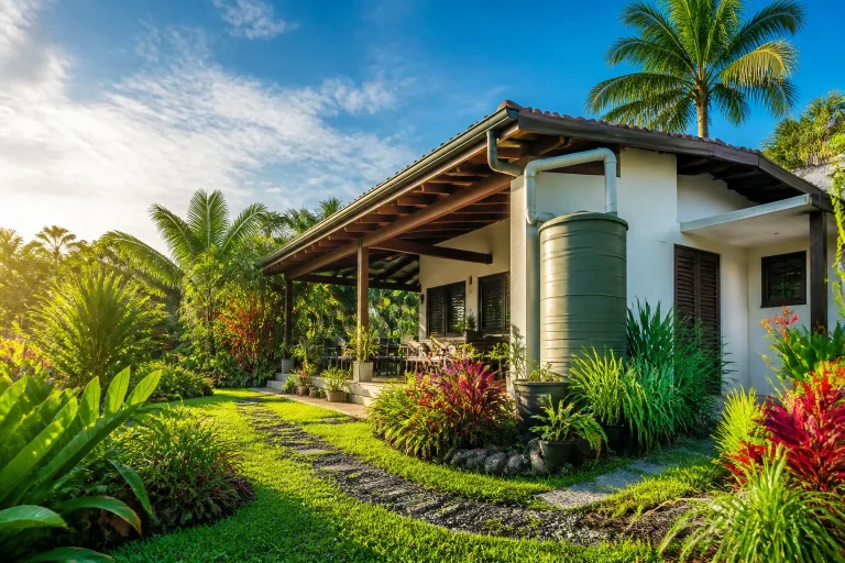 Maison tropicale avec systeme de recuperation deau