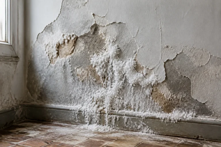Salpetre les degats sur un mur ancien
