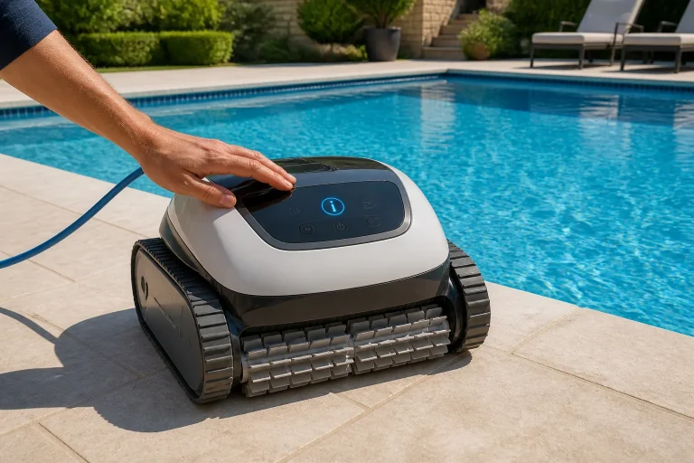 Robot nettoyeur de piscine avec voyant i clignotant