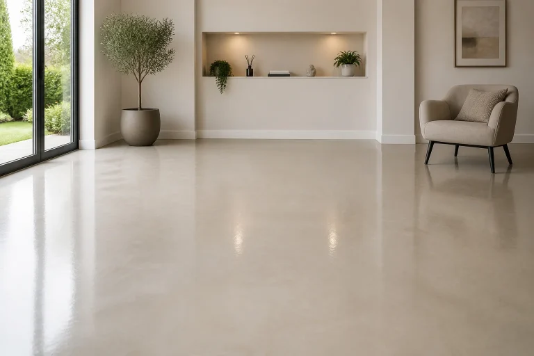 Sol moderne en resine ambiance epuree
