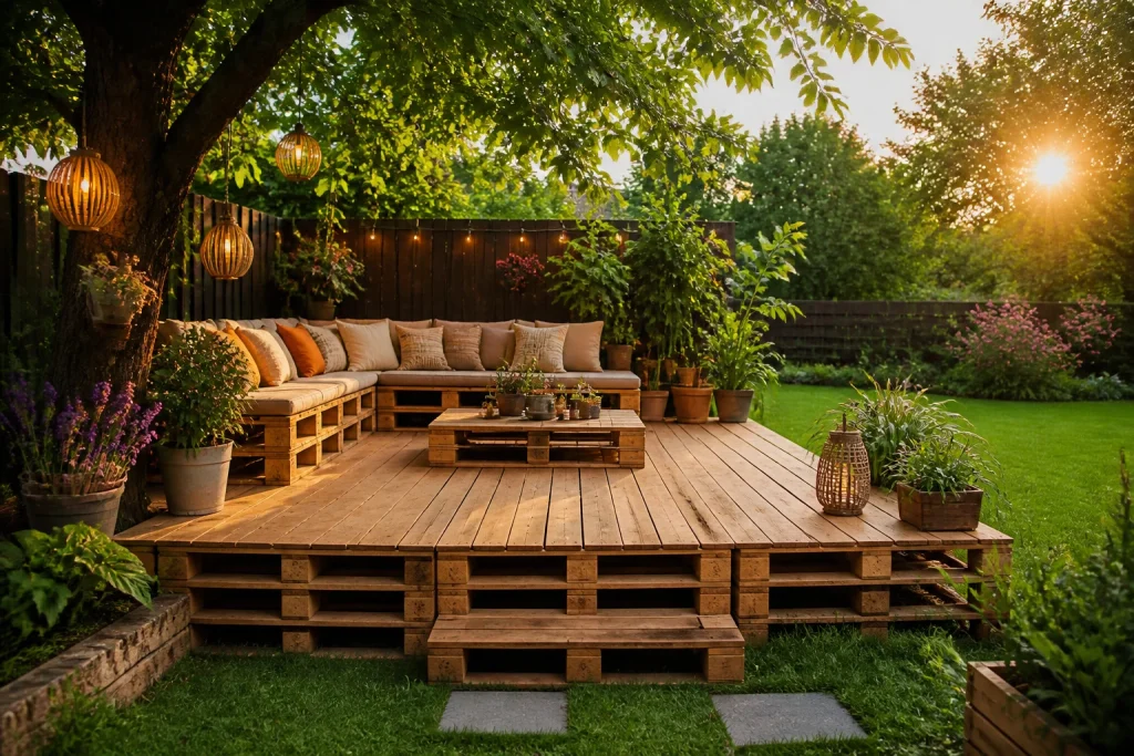 Terrasse palette bois : 7 étapes pour un espace extérieur